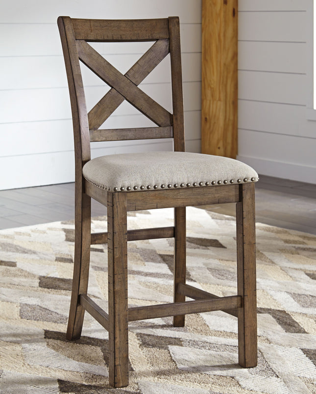 Moriville - Beige - Upholstered Barstool (Set of 2) Ashley Furniture 