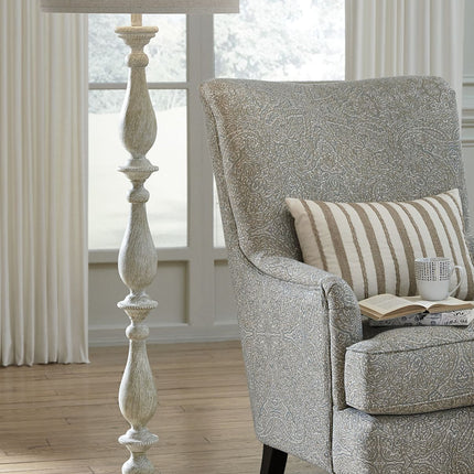 Bernadate - Whitewash - Poly Floor Lamp Ashley Furniture 