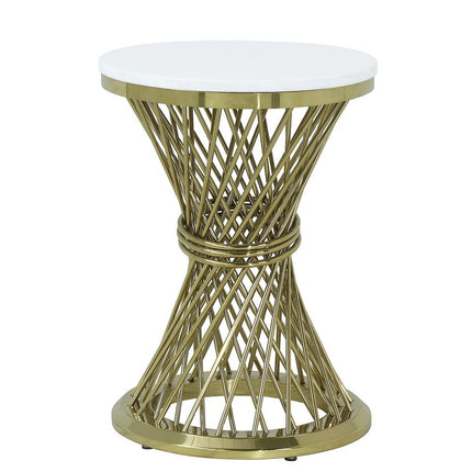 Fallon - End Table With Engineered Stone Top - Gold ACME 