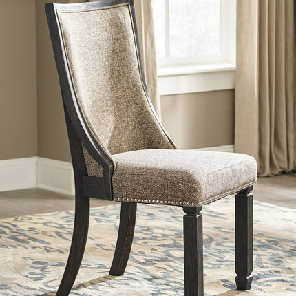 Tyler - Black / Grayish Brown - Dining Uph Side Chair (Set of 2) - Framed Back Ashley Furniture 