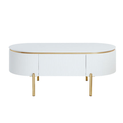 Daveigh - Coffee Table - White High & Gold ACME 