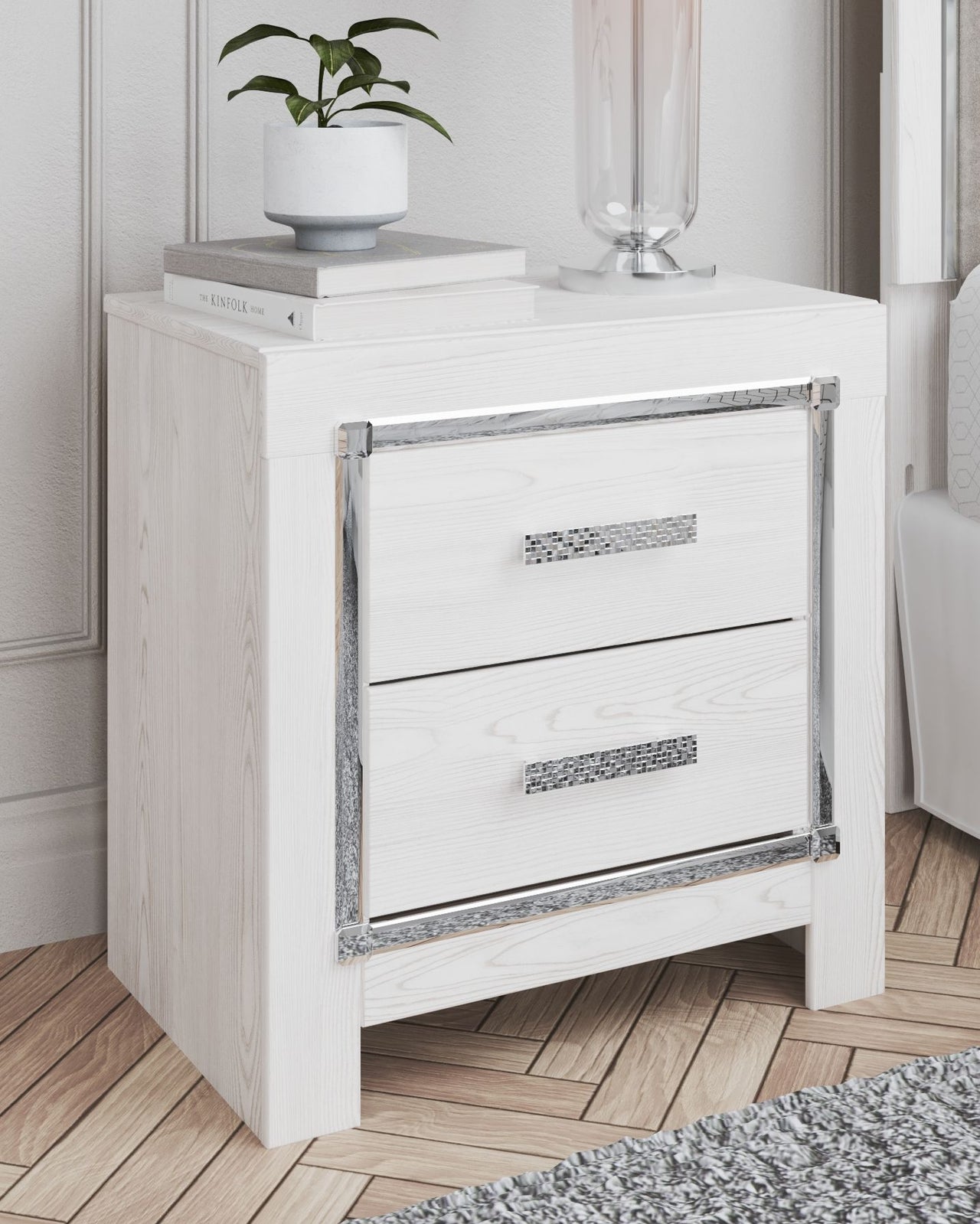 Altyra - White - Two Drawer Night Stand - Tony's Home Furnishings