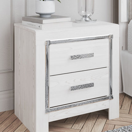 Altyra - White - Two Drawer Night Stand Ashley Furniture 