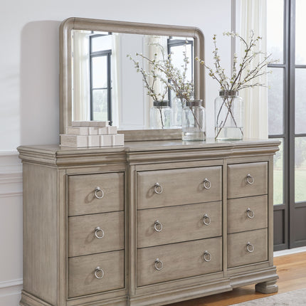 Lexorne - Gray - Dresser And Mirror Signature Design by Ashley® 