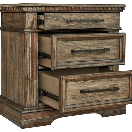 Markenburg - Brown - Three Drawer Night Stand Signature Design by Ashley® 