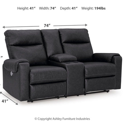 Axtellton - Carbon - Dbl Power Reclining Loveseat With Console Signature Design by Ashley® 