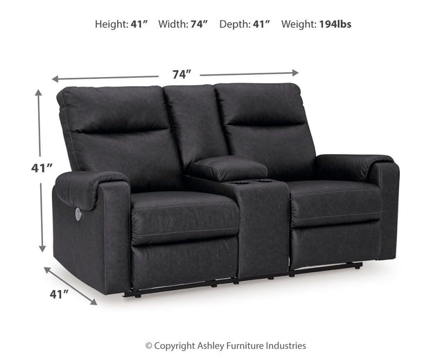 Axtellton - Carbon - Dbl Power Reclining Loveseat With Console Signature Design by Ashley® 