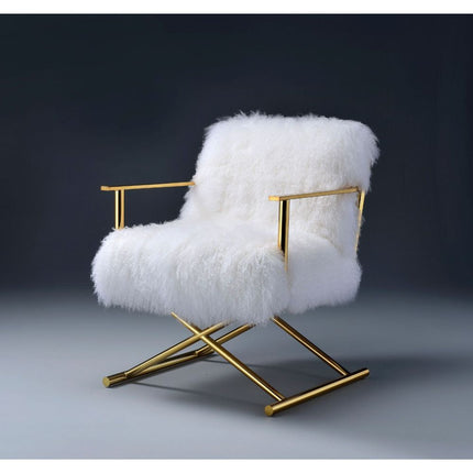 Bagley - Accent Chair - Wool & Gold Brass ACME 