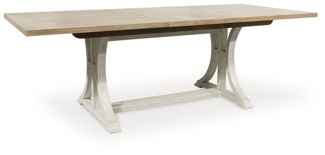 Shaybrock - Antique White / Brown - Rectangular Dining Room Extension Table - Tony's Home Furnishings