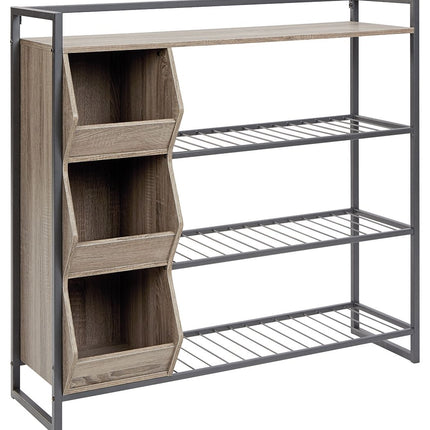 Maccenet - Grayish Brown / Gunmetal - Shoe Rack Ashley Furniture 