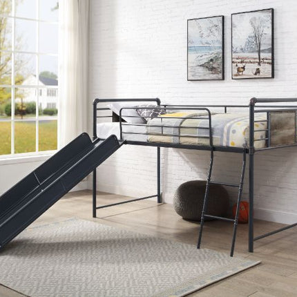 Cordelia - Twin Loft Bed - Antique Oak, Sandy Black & Dark Bronze Hand-Brushed Finish - 49" ACME 