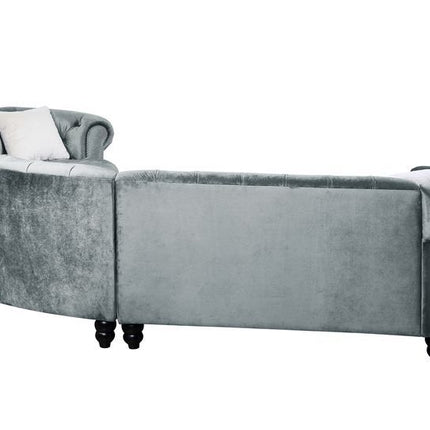 Qulan - Sectional Sofa - Light Blue Velvet ACME 