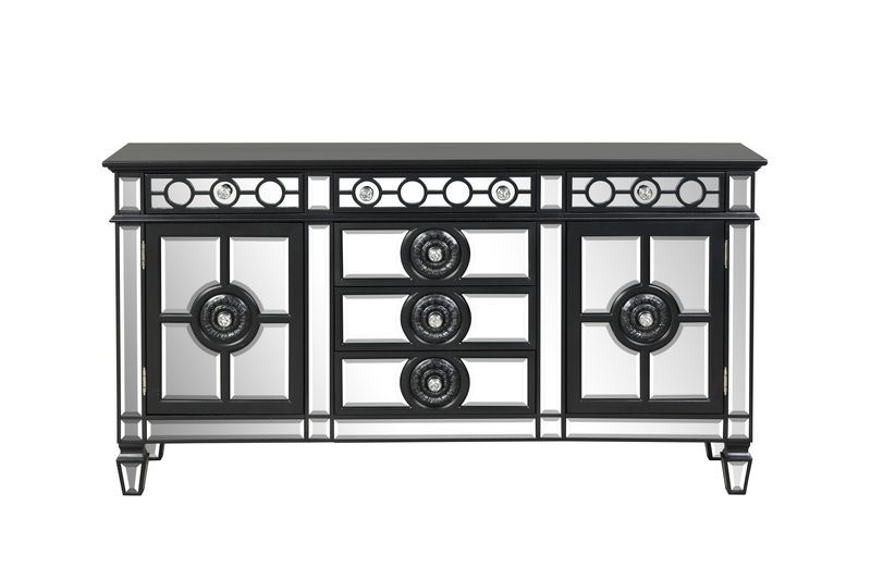 Varian II - Server - Black & Sliver Finish - Tony's Home Furnishings