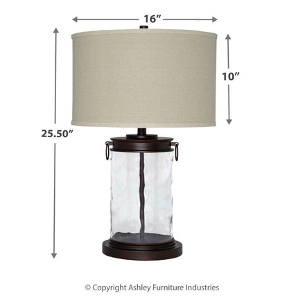 Tailynn - Clear / Bronze Finish - Glass Table Lamp Ashley Furniture 