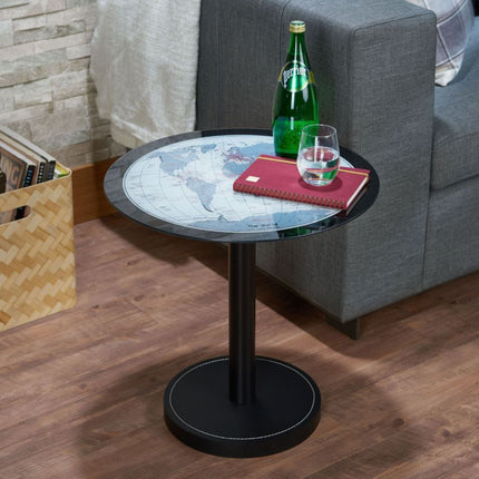 Boli - End Table - Black & Map Glass ACME 