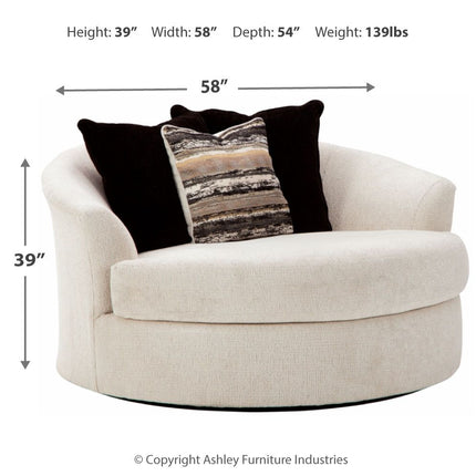 Cambri - Snow - Oversized Round Swivel Chair Ashley Furniture 