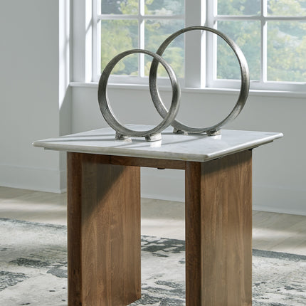 Isanti - Light Brown / White - Rectangular End Table Signature Design by Ashley® 