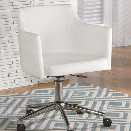 Baraga - White - Home Office Swivel Desk Chair Ashley Furniture 