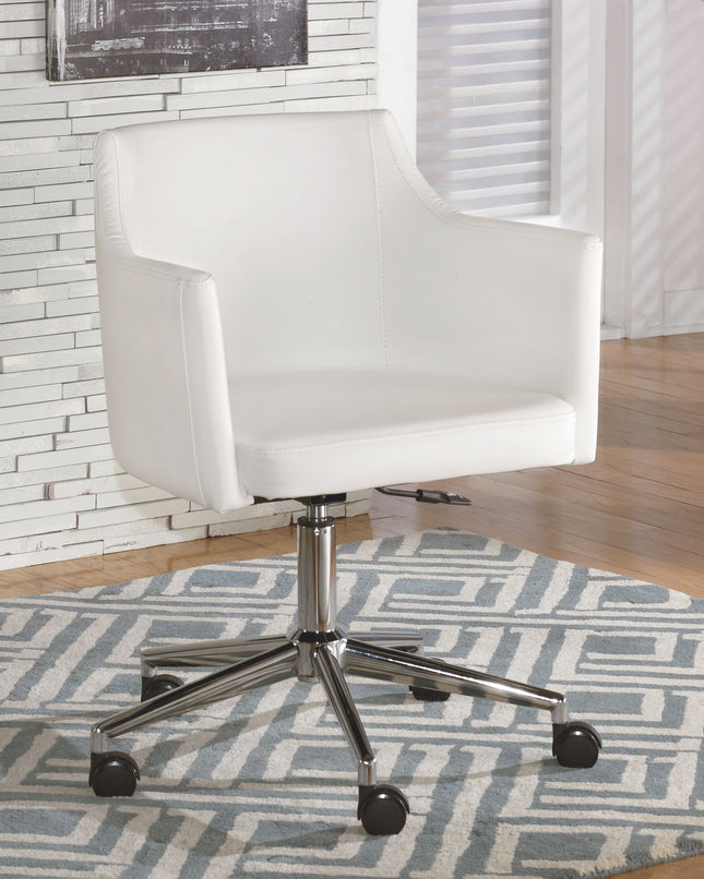 Baraga - White - Home Office Swivel Desk Chair Ashley Furniture 