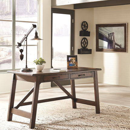 Baldridge - Rustic Brown - Home Office Large Leg Desk Ashley Furniture 