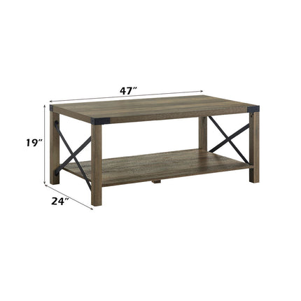 Abiram - Coffee Table - Rustic Oak Finish ACME 