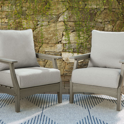 Visola - Gray - Lounge Chair W/Cushion (Set of 2) Signature Design by Ashley® 