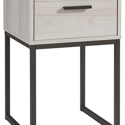 Socalle - Light Natural - One Drawer Night Stand - Vinyl-Wrapped Signature Design by Ashley® 