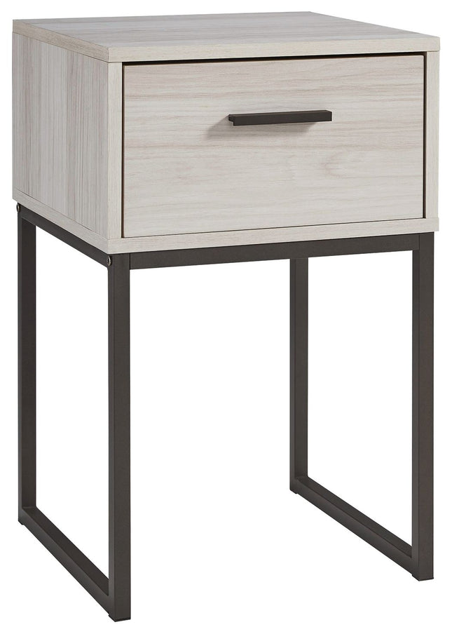 Socalle - Light Natural - One Drawer Night Stand - Vinyl-Wrapped Signature Design by Ashley® 