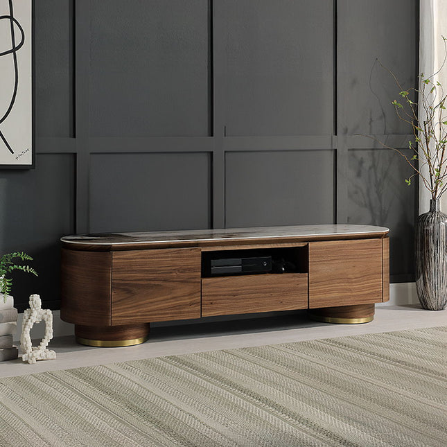 Willene - TV Stand With Ceramic Top - Dark Brown ACME 