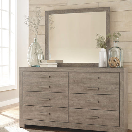 Culverbach - Gray - 5 Pc. - Dresser, Mirror, Queen Upholstered Bed, 2 Nightstands Signature Design by Ashley® 