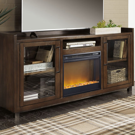 Starmore - Brown - 70" TV Stand With Glass/Stone Fireplace Insert Signature Design by Ashley® 