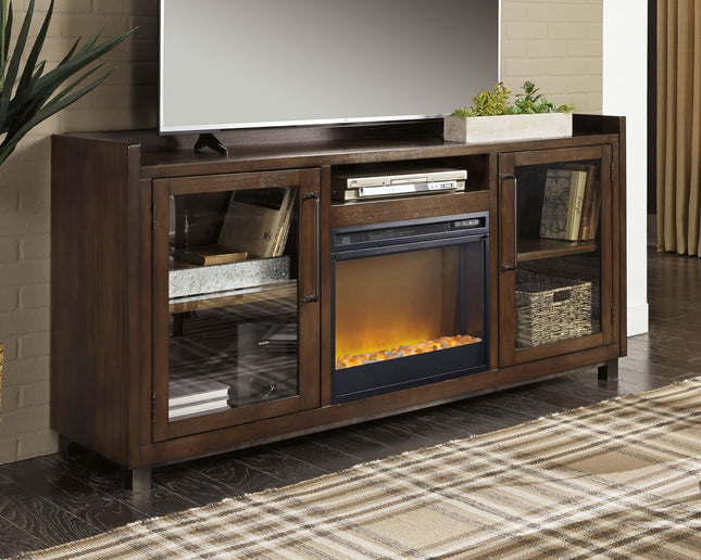 Starmore - Brown - 70" TV Stand With Glass/Stone Fireplace Insert Signature Design by Ashley® 