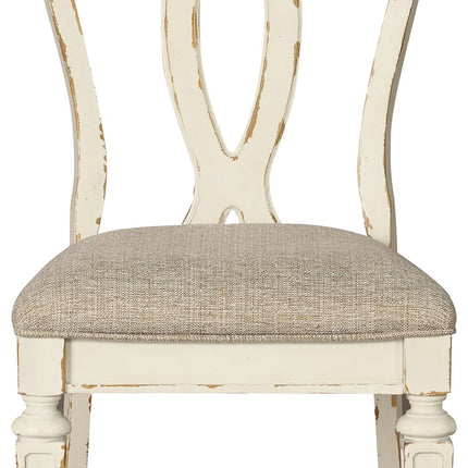 Realyn - Chipped White - Dining Uph Side Chair (Set of 2) - Ribbonback Ashley Furniture 