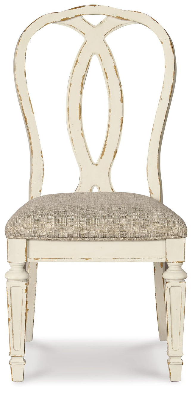 Realyn - Chipped White - Dining Uph Side Chair (Set of 2) - Ribbonback Ashley Furniture 