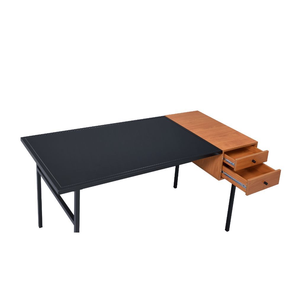 Oaken - Desk - Honey Oak & Black - Tony's Home Furnishings