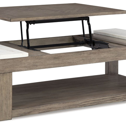 Loyaska - Grayish Brown / White - Lift Top Cocktail Table Signature Design by Ashley® 