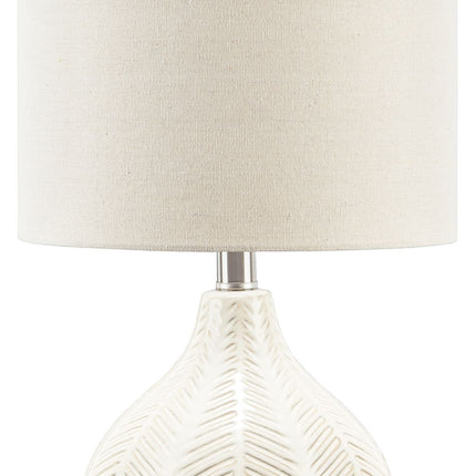 Rainermen - Off White - Ceramic Table Lamp Ashley Furniture 