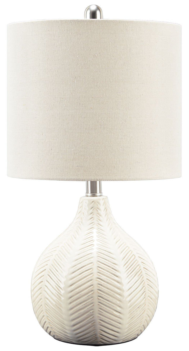 Rainermen - Off White - Ceramic Table Lamp Ashley Furniture 