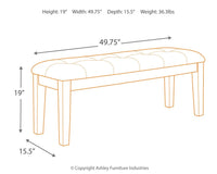 Thumbnail for Ralene - Medium Brown - Large Uph Dining Room Bench - Tony's Home Furnishings