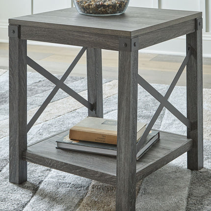 Freedan - Grayish Brown - Square End Table Ashley Furniture 