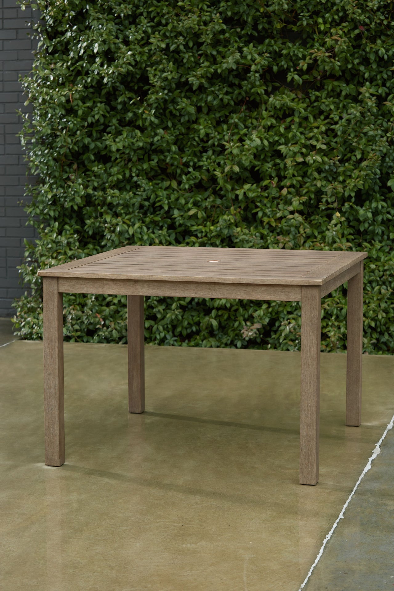 Aria Plains - Brown - Square Dining Table W/Umb Opt - Tony's Home Furnishings