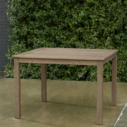 Aria Plains - Brown - Square Dining Table W/Umb Opt Signature Design by Ashley® 