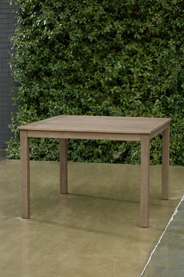 Aria Plains - Brown - Square Dining Table W/Umb Opt Signature Design by Ashley® 