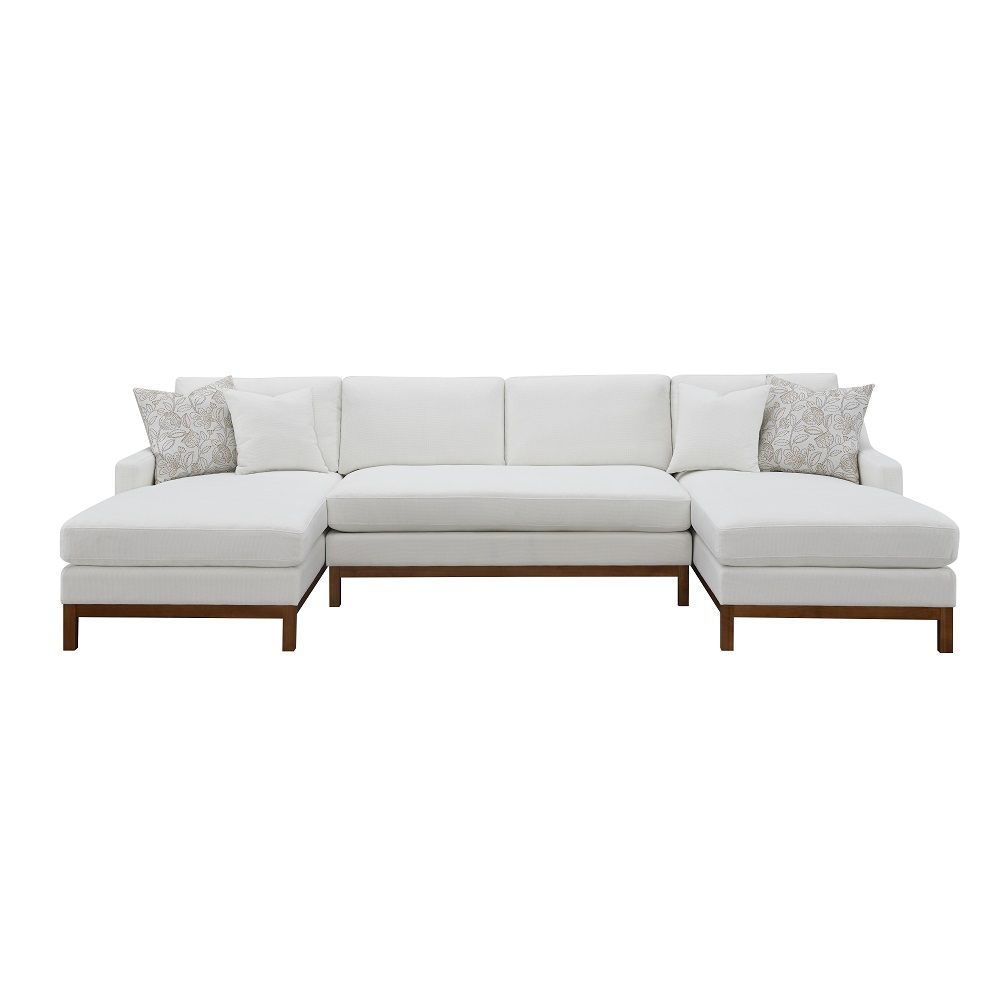 Valiant - Sectional Sofa - Ivory Chenille ACME 