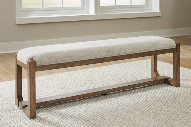 Cabalynn - Oatmeal / Light Brown - Large Uph Dining Room Bench Signature Design by Ashley® 