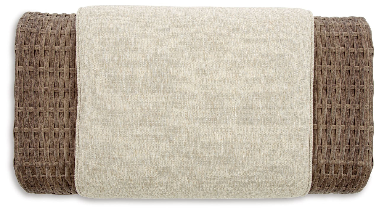 Sandy Bloom - Beige - Ottoman With Cushion Signature Design by Ashley® 