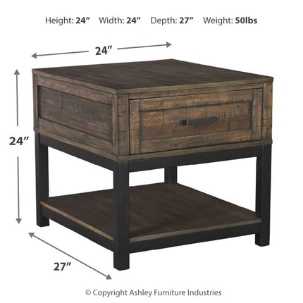 Johurst - Grayish Brown - Rectangular End Table Ashley Furniture 