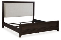 Thumbnail for Neymorton - Dark Grayish Brown - King Upholstered Panel Bed - Tony's Home Furnishings