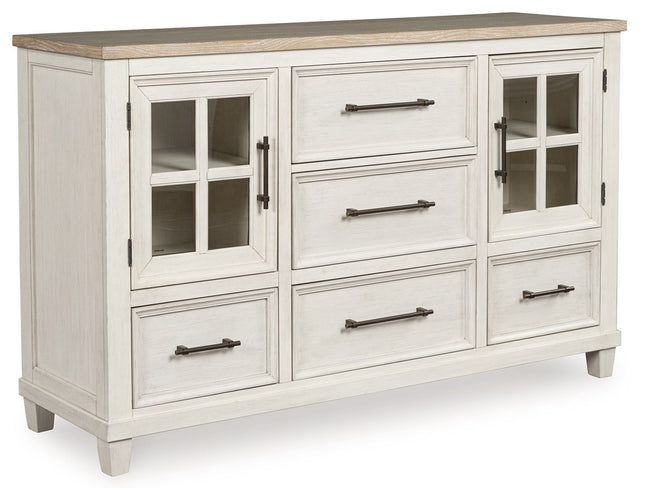 Shaybrock - Antique White / Brown - Dresser - Tony's Home Furnishings