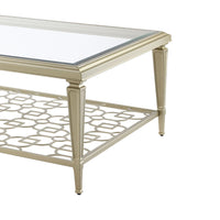 Zaba - Coffee Table - Glass Top & Silver ACME 